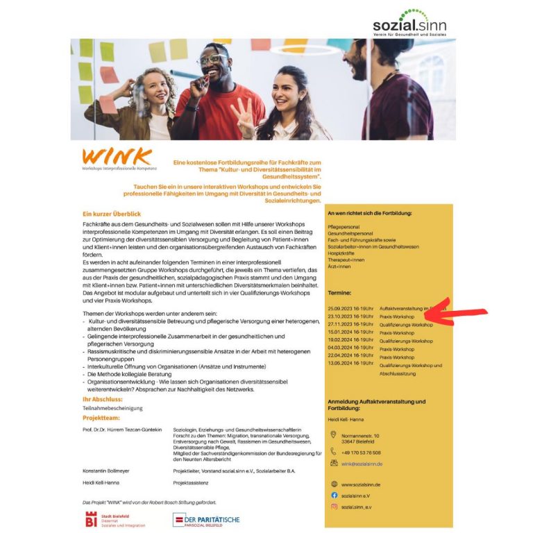 Plakat zum Projekt WINK